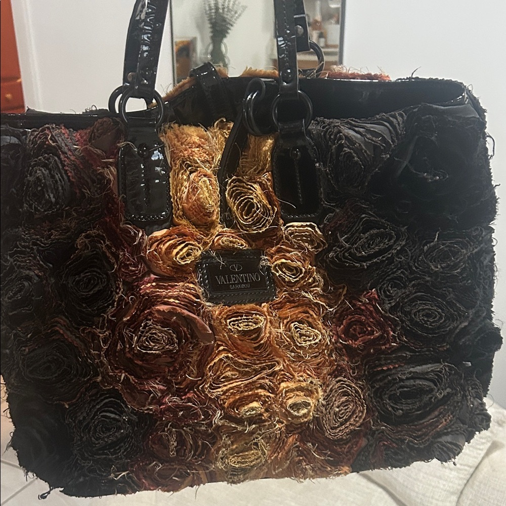 Valentino Multicolor Silk Rosier Tote